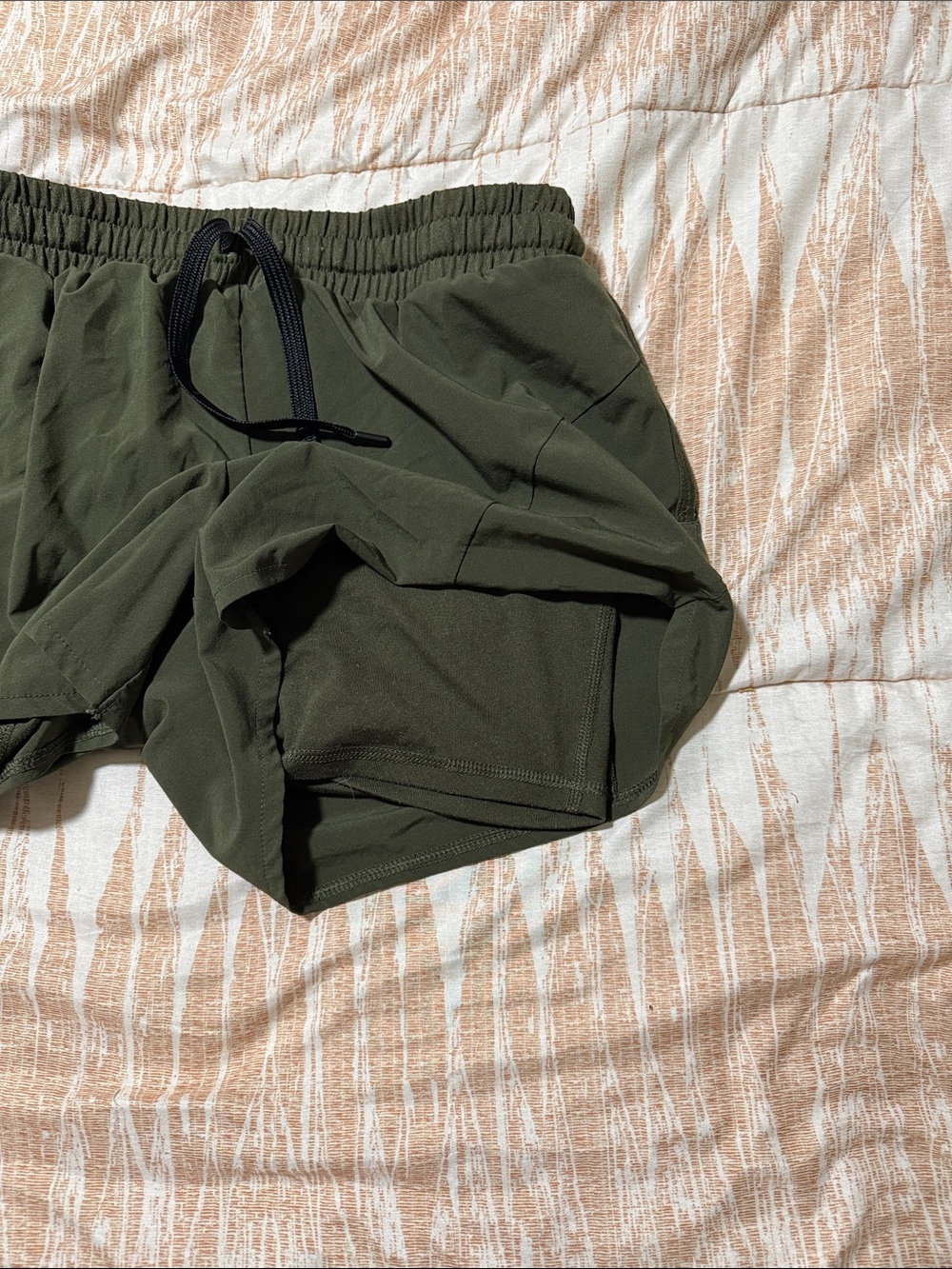 Avia Olive Green Women's Athletic Running Shorts - Picture 3 of 5
